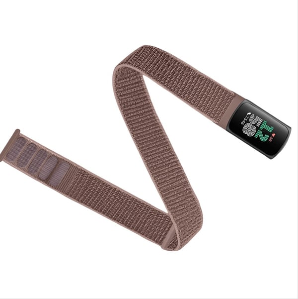 Kompatibelt med Fitbit Charge 5/6 Nylon Armbånd med Borrelås, Svette- og Vannavvisende, Komfortabel Passform, Rosa Pink