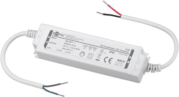 LED-muuntaja 24 V (DC), 60 W, IP67