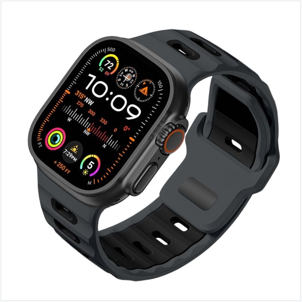 Stilig silikonrem for Apple Watch 42/44/45/46/49mm Black