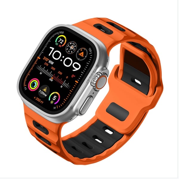 Stilig silikonrem for Apple Watch 42/44/45/46/49mm Orange