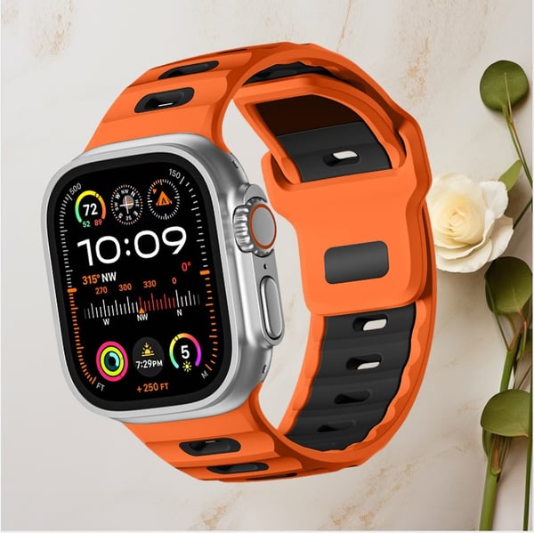 Stilig silikonrem for Apple Watch 42/44/45/46/49mm Orange