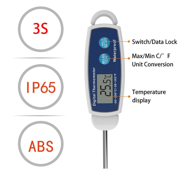Förlängd mattermometer för exakt matlagning