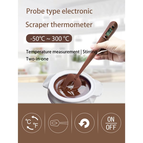Digitalt madtermometer spatel til madlavning og bagning Brown