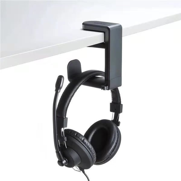 Skrivebordsklemme Hodetelefonstativ 360° Roterende Hodetelefonholder Black