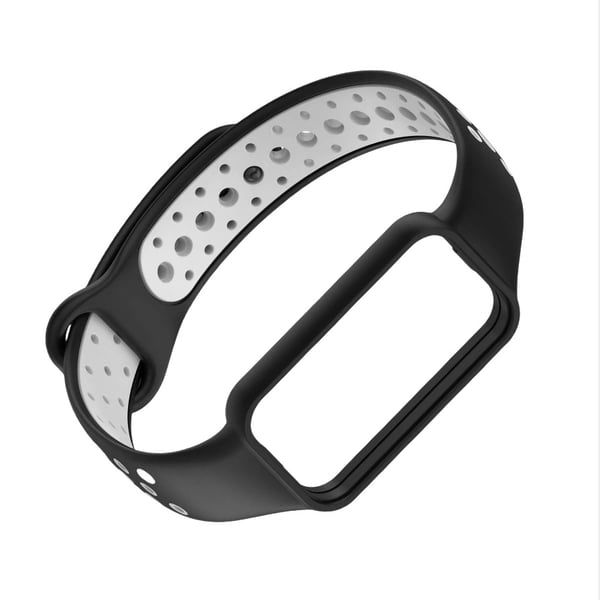 Kompatibelt med Redmi Band2 Svart og Grå TPU Armbånd med Dobbel Farge, Komfortabel og Svettebestandig Black+Grey