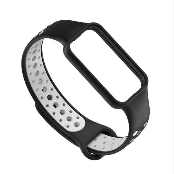 Kompatibelt med Redmi Band2 Svart og Grå TPU Armbånd med Dobbel Farge, Komfortabel og Svettebestandig Black+Grey