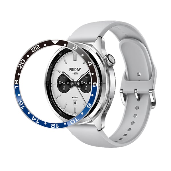 Stilfuld Bezel til Xiaomi Watch S3/S4 Blue+Black