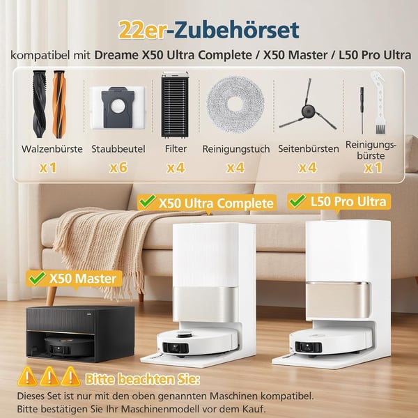Tilbehørssett for Dreame X50 Ultra - 24 deler