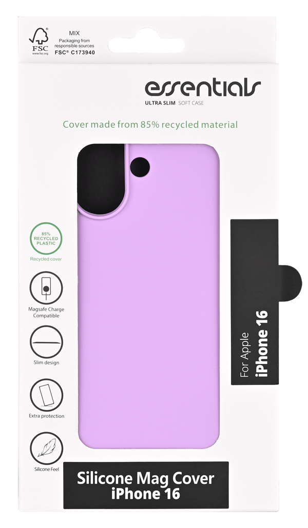 iPhone 16 Silicone Mag bagcover, genbrugt, lilla