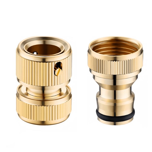 Messing vandhanekobling sæt - 1/2" vandgennemgang og 1/2" indvendig gevindnippel