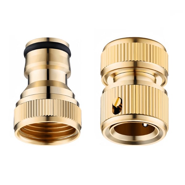 Messing Kranadapter Sett 1: 1/2" Slangekobling og 1/2" Innvendig Gjenget Nippel