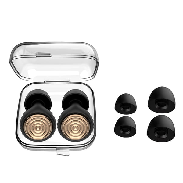 Støyreduserende ørepropper - Vannbølgemønster S2 - Hovedrosa elektroplettert rosa - Standard Black+Champagne