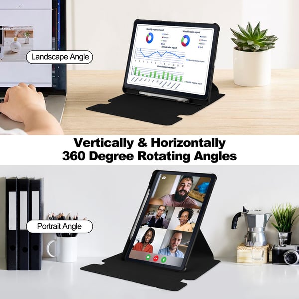 360° Roterende Stativ Bluetooth-Tastatur og Beskyttelsesdeksel for compatible with Samsung Tab A9 PLUS X210/216/218 11-tommer