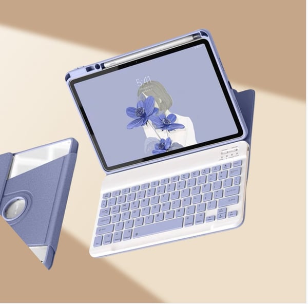 360° Roterende Stativ Bluetooth-tastatur + Beskyttelsesdeksel for compatible with iPad 10th 10.9'' 2022