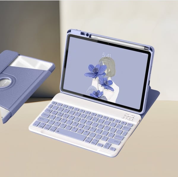 360° Roterende Stativ Bluetooth-tastatur + Beskyttelsesdeksel for compatible with iPad 10th 10.9'' 2022