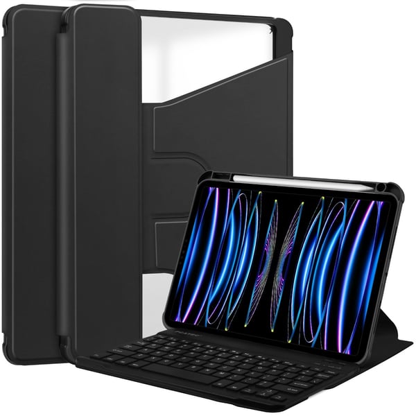 iPad Air 11 (2024) Pyörivä akryylinen kynäpaikka Bluetooth-näppäimistösuojakotelo
