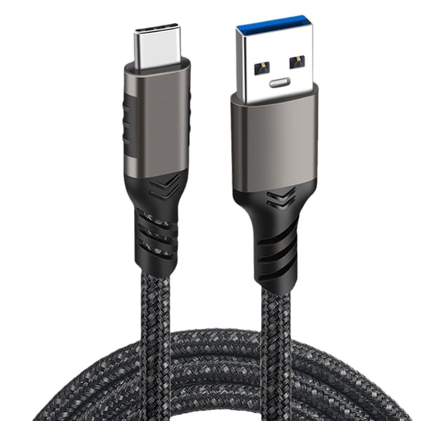 2-Pack USB-C til USB 3.2 Kabel, Fleksibel Nylonflettet Ledning for Rask Dataoverføring og 60W PD Lading 1.5m