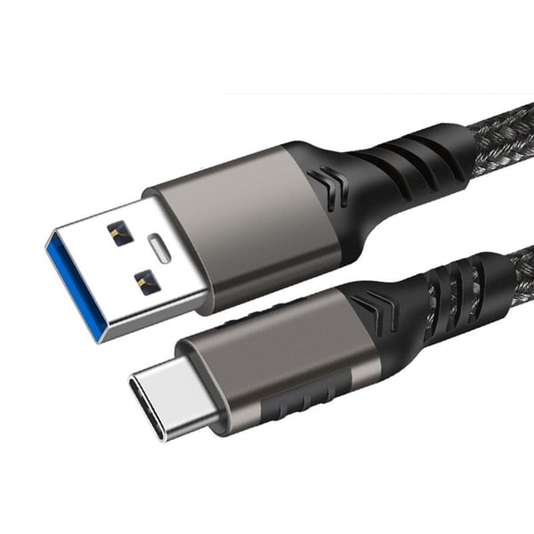 2-Pack USB-C til USB 3.2 Kabel, Fleksibel Nylonflettet Ledning for Rask Dataoverføring og 60W PD Lading 1.5m