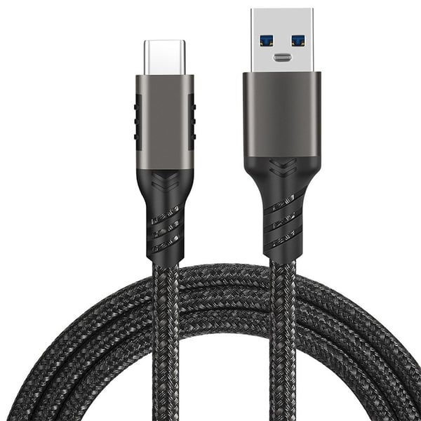 2-Pack USB-C til USB 3.2 Kabel, Fleksibel Nylonflettet Ledning for Rask Dataoverføring og 60W PD Lading 1.5m
