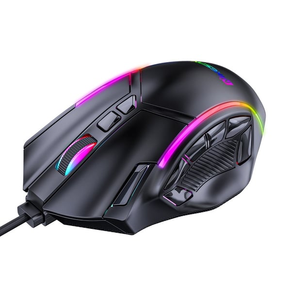 RGB Gaming Mus med Kabel: 12 Knapper, 12800 DPI, Justerbar RGB-Belysning og Ergonomisk Design til Gaming