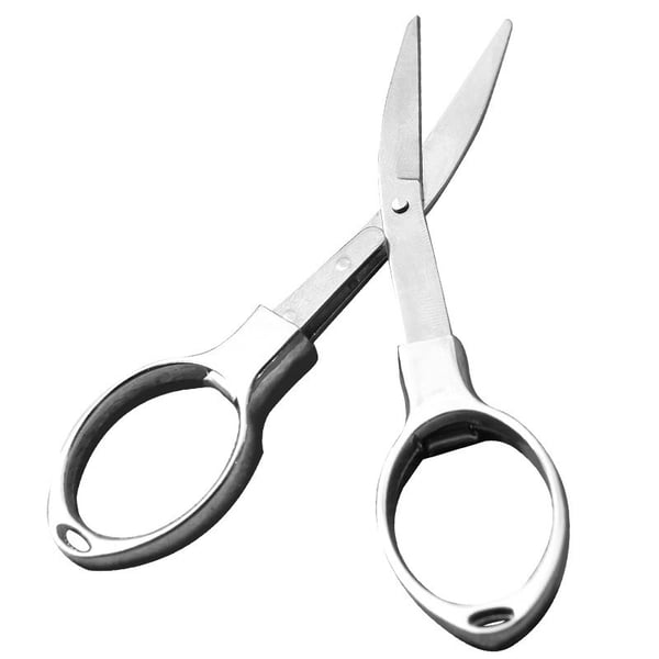 Sammenleggbar saks med sinklegeringshåndtak - Mini bærbar fiskesaks for utendørs bruk Silver