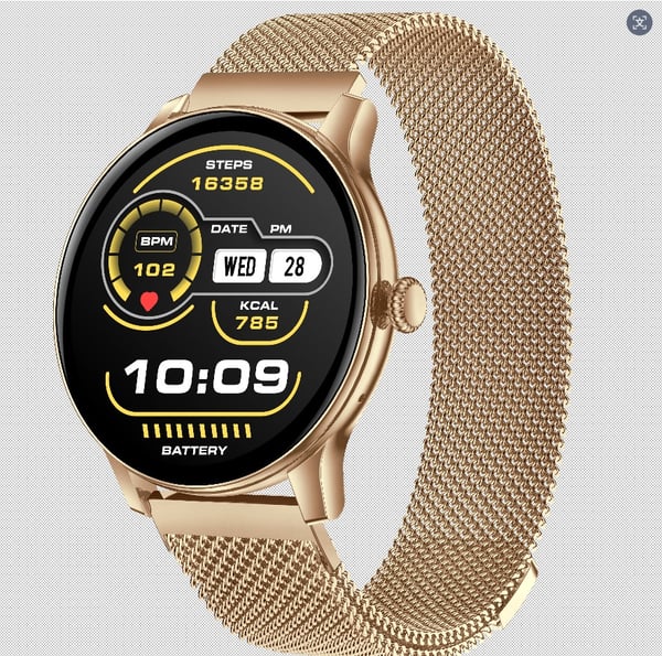 Multifunksjonell Smartklokke med Bluetooth-samtaler, Helseovervåking og Lang Batterilevetid Gold
