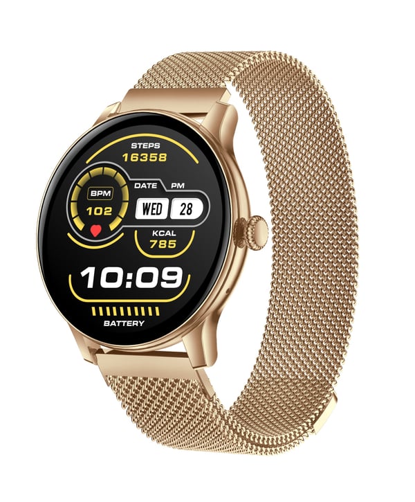 Multifunksjonell Smartklokke med Bluetooth-samtaler, Helseovervåking og Lang Batterilevetid Gold