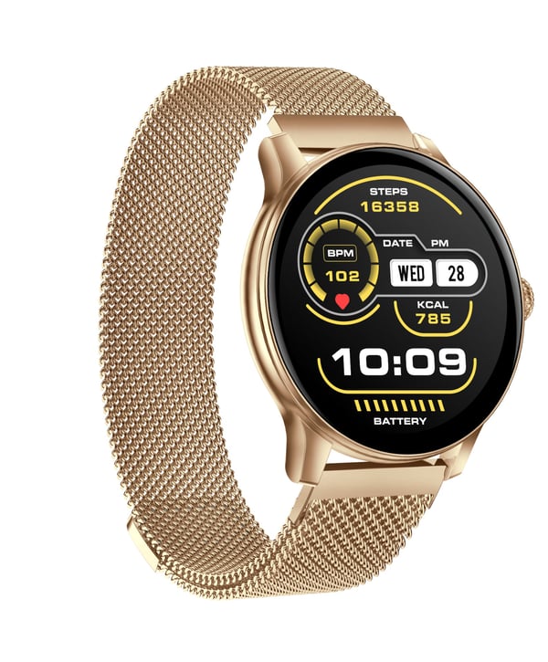 Multifunksjonell Smartklokke med Bluetooth-samtaler, Helseovervåking og Lang Batterilevetid Gold