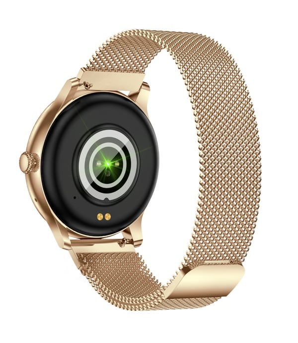 Multifunksjonell Smartklokke med Bluetooth-samtaler, Helseovervåking og Lang Batterilevetid Gold