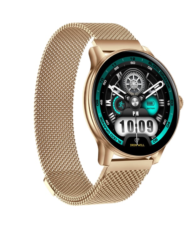 Multifunksjonell Smartklokke med Bluetooth-samtaler, Helseovervåking og Lang Batterilevetid Gold