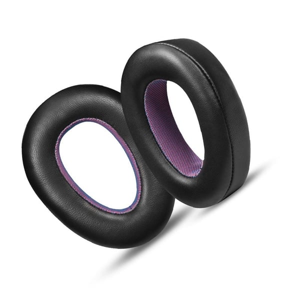 Svart og lilla lammeskinn øreputer for Sennheiser PXC550, PXC480, MB660 UC MS - 2 stk med klips