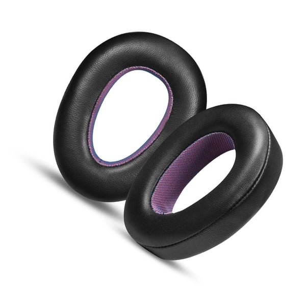 Svart og lilla lammeskinn øreputer for Sennheiser PXC550, PXC480, MB660 UC MS - 2 stk med klips