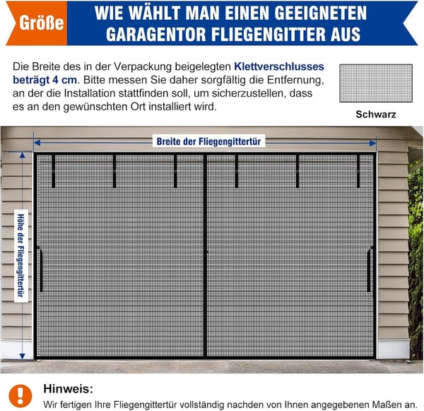 Magnetisk garasjeport myggnett - Hold insektene ute og nyt frisk luft i garasjen Grey L