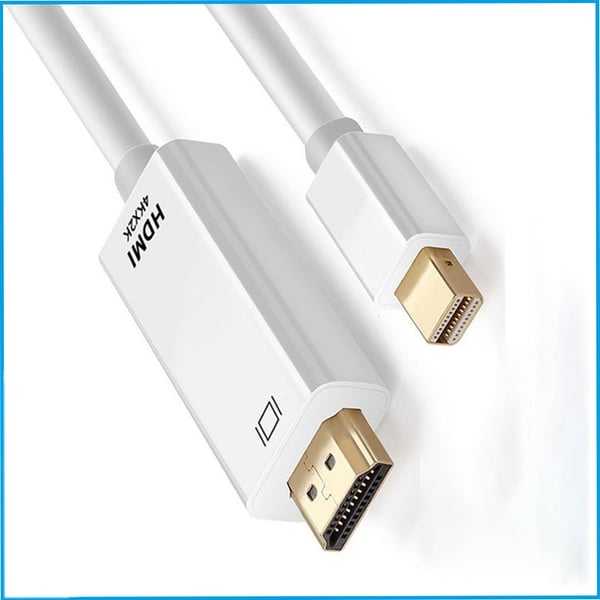 Mini DisplayPort (DP) til HDMI-kabel 4Kx2K Hvit - 1.8m - For MacBook og mer
