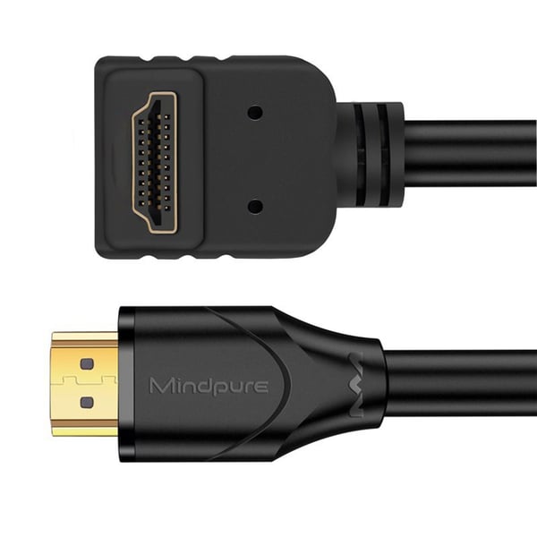 HDMI-kabel med 90 graders vinkel – Oppovervendt for PS4, PC, TV-boks, projektor – Støtter 4K 3 m