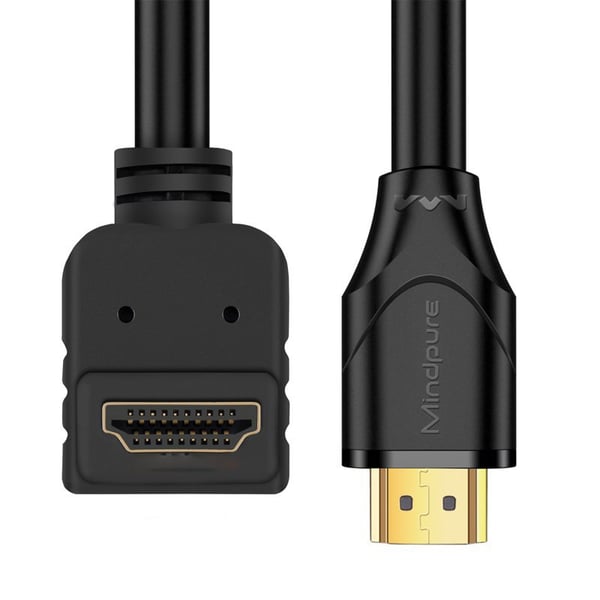 HDMI-kabel med 90 graders vinkel – Oppovervendt for PS4, PC, TV-boks, projektor – Støtter 4K 3 m