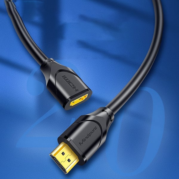 HDMI Forlengelseskabel 4K 60Hz - Utvid din HDMI-tilkobling for PC, TV, Spillkonsoller og mer 1 m