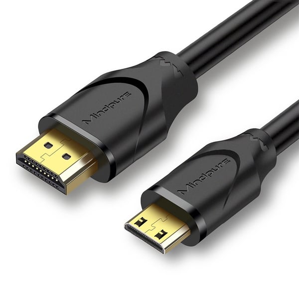Mini HDMI til HDMI-kabel 4K 60Hz - Koble kamera, datamaskin, skjerm og mer 1 m