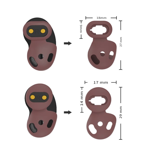 Silikon ørepropper for Samsung Galaxy Buds Live - 8 par, blandede farger, komfortabel passform