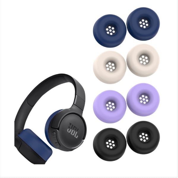 Silikonøreputer for JBL Tune 520BT hodetelefoner - Beskyttende, komfortable og tilgjengelige i flere farger Black
