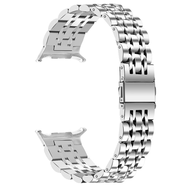 Kompatibel med Samsung Galaxy Watch 8 Rostfritt Stål Armband - Sju Pärlor, Integrerad Design Silver
