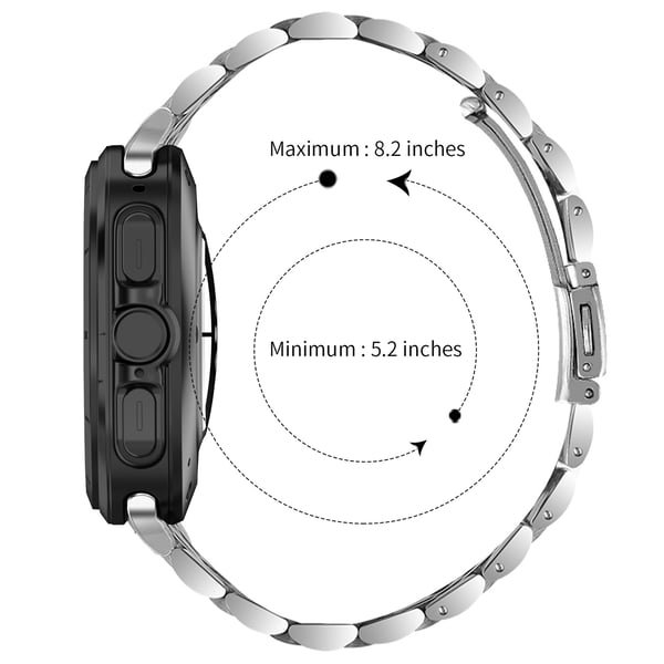 Kompatibel med Samsung Galaxy Watch 8 Stålreim - Integrert Syv Perler Design Silver