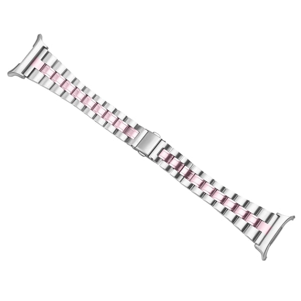Kompatibelt med Samsung Galaxy Watch8 rustfritt stål armbånd med tredelt lenke og slank design, flere fargevalg, 20,5cm lengde og 2cm bredde Pink