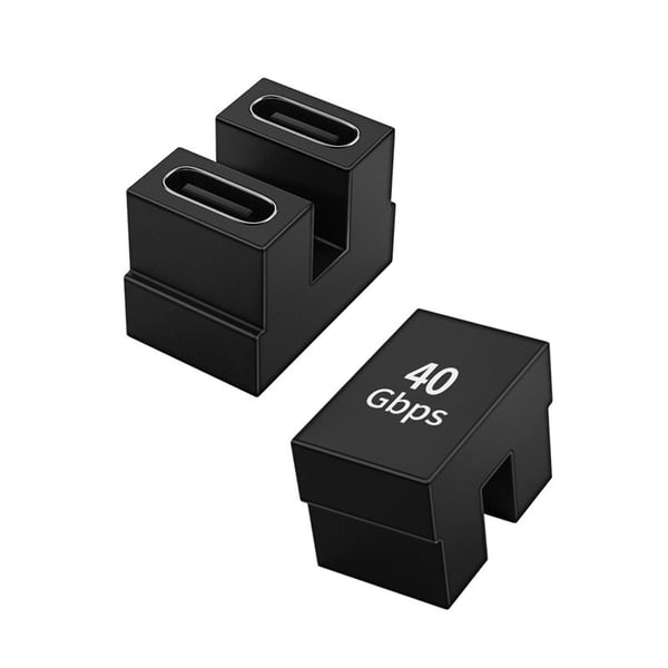 2 kpl USB-C Naaras - USB-C Naaras U-Muotoinen Adapteri - 40 Gbps Tiedonsiirto