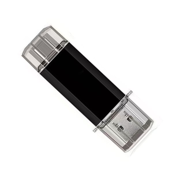 Kort 2-i-1 USB-nøgle Højhastigheds USB 3.0 til Computer/Telefon Dataoverførsel Black 128GB