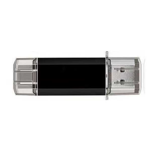 Kort 2-i-1 USB-nøgle Højhastigheds USB 3.0 til Computer/Telefon Dataoverførsel Black 128GB