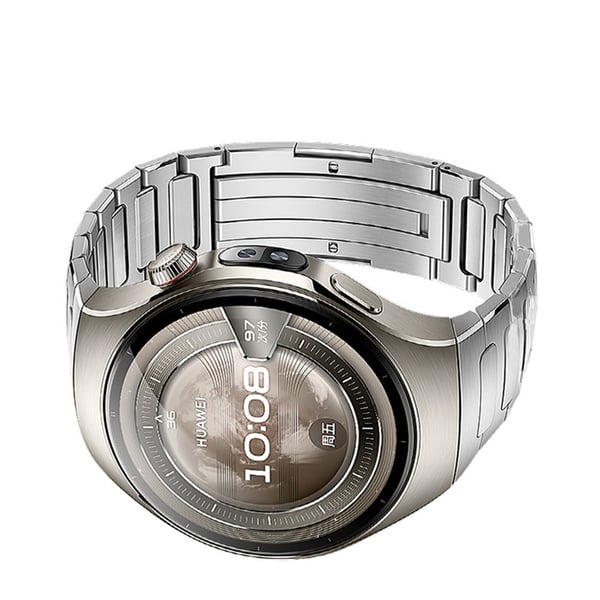 Kompatibelt med Huawei WATCH5 titanlegering armbånd i metall med foldelås, 18,3 cm lengde Silver 42 mm