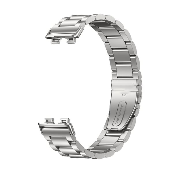 Metal armbånd til Huawei Band 10 - Stilfuldt udskiftningsarmbånd i rustfrit stål til Huawei Band 9/8 Silver