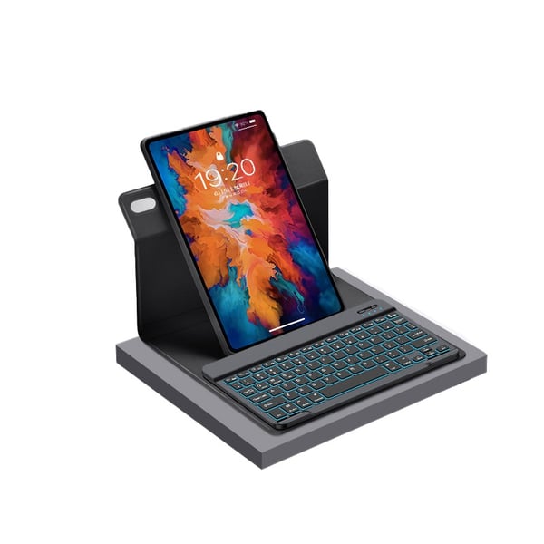 Redmi Pad SE 11 tuuman pyörivä tablettinäppäimistökotelo - Musta taustavalaistu Bluetooth-näppäimistö