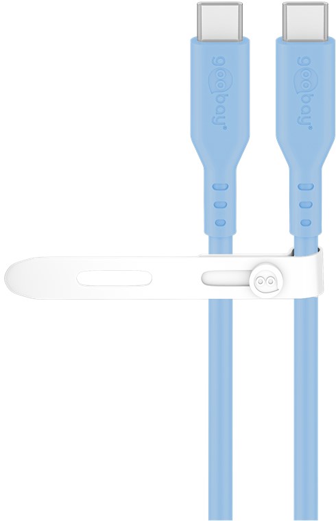 USB-C™-silikonkabel, 1,5 m, blå